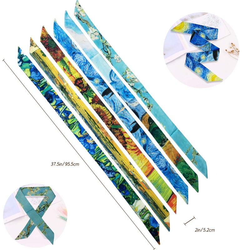 AUHOKY 6Pcs Bag Handbag Handle Ribbon Scarf Hair Band Neckerchief(6 Styles,A) - Image 3